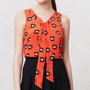 Anthropologie Maeve Red Telephone Tank